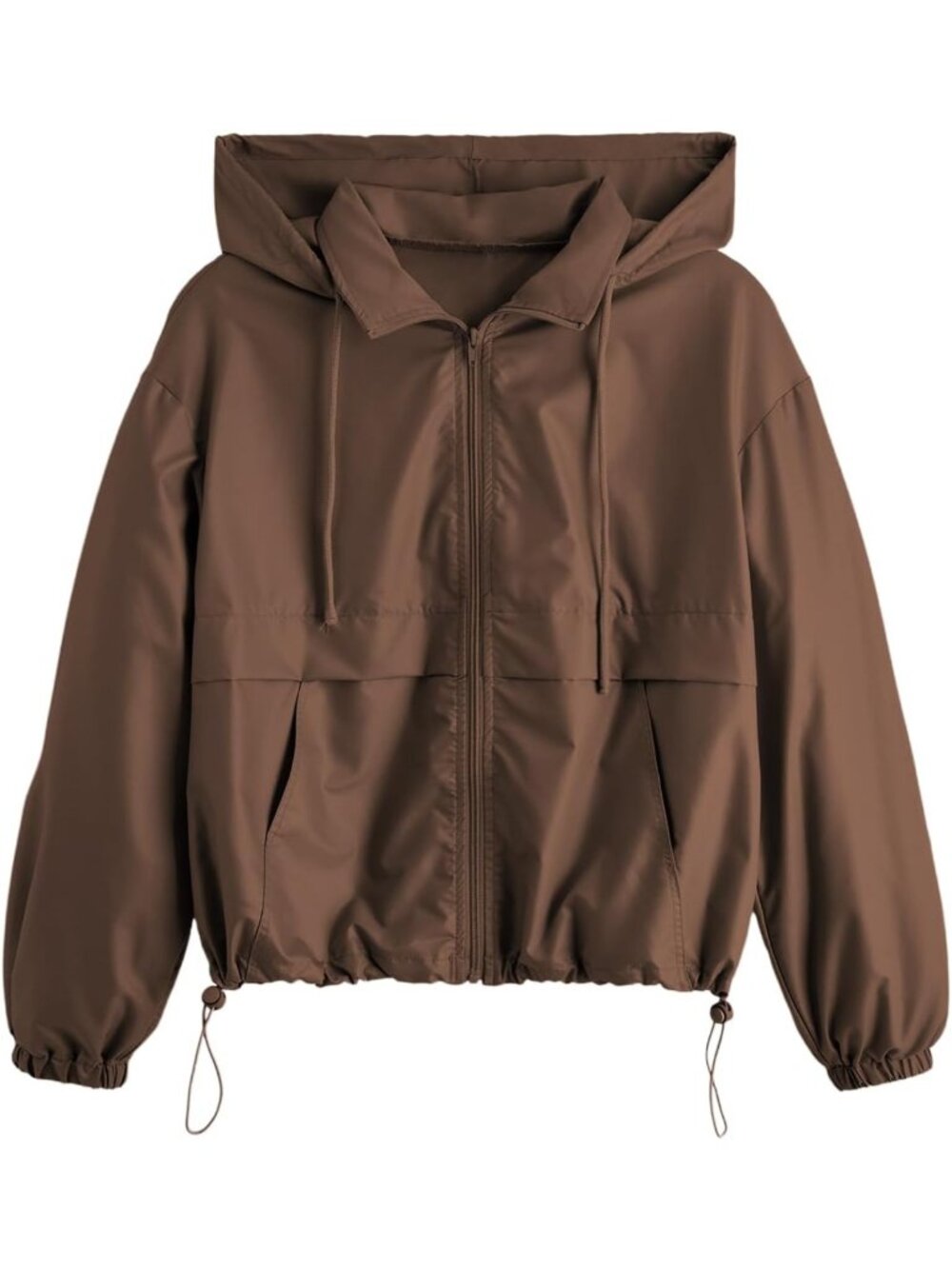 Stylish Women's Windbreaker Jacket - Zip Up Hoodie with Pockets for Workouts